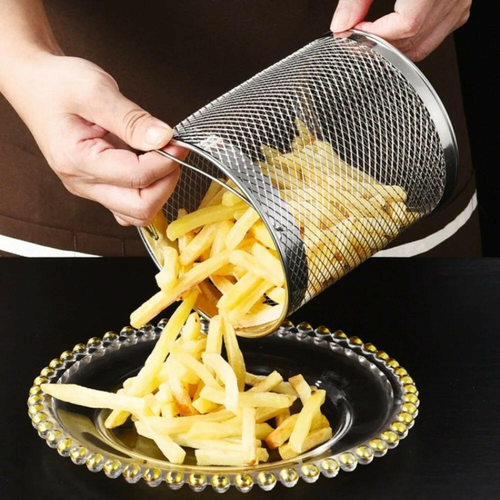 Stainless Steel 2L Deep Fryer Pot with Basket and Oil Strainer, 304 Stainless Steel Deep Frying Pot for French Fries, Chicken.