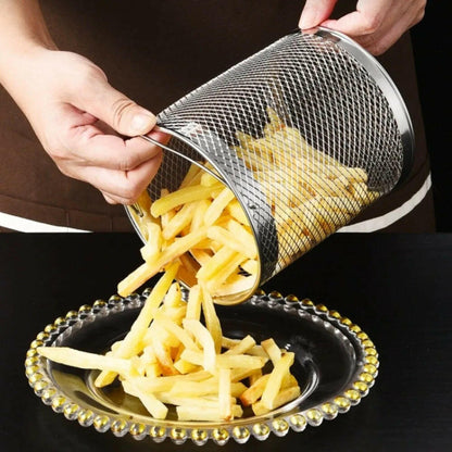 Stainless Steel 2L Deep Fryer Pot with Basket and Oil Strainer, 304 Stainless Steel Deep Frying Pot for French Fries, Chicken.