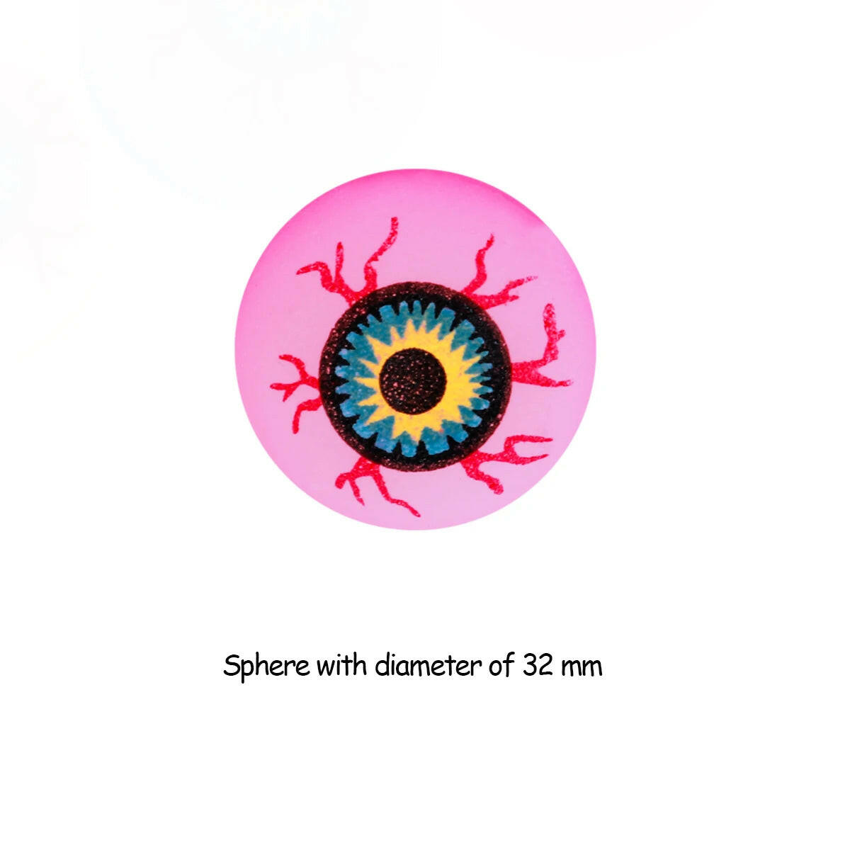 2025 Glow-in-the-Dark Bouncy Eyeballs – 10-Pack Horror Party Favors for Halloween Games, Bags & Decor (27–32mm)