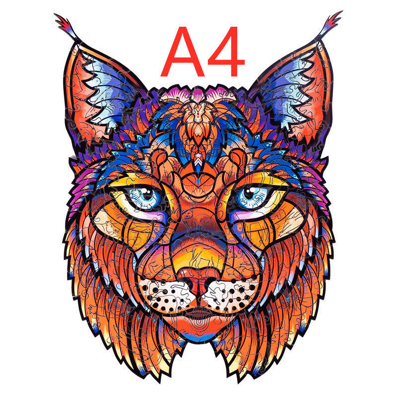 DIY wooden animal-shaped puzzle collection, eco-friendly basswood, artistic and educational gift set.