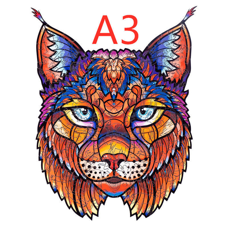 DIY wooden animal-shaped puzzle collection, eco-friendly basswood, artistic and educational gift set.