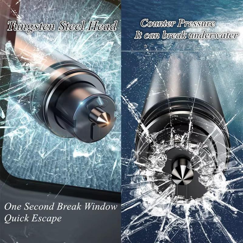 Break Free in Seconds – 2‑in‑1 Car Safety Hammer & Seatbelt Cutter.