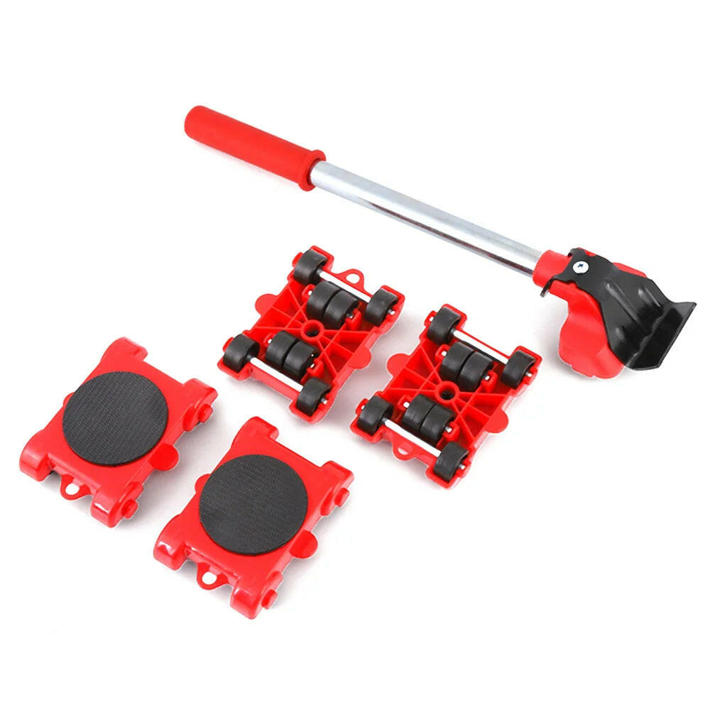 Heavy Duty Furniture Lifter & Mover Set – 5Pcs, 360° Rotating Wheels.