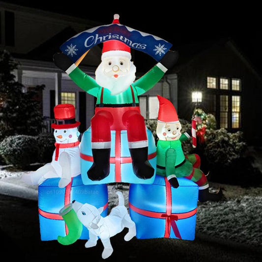 2.1M Christmas Santa and Friends -  LED Outdoor Inflatable.