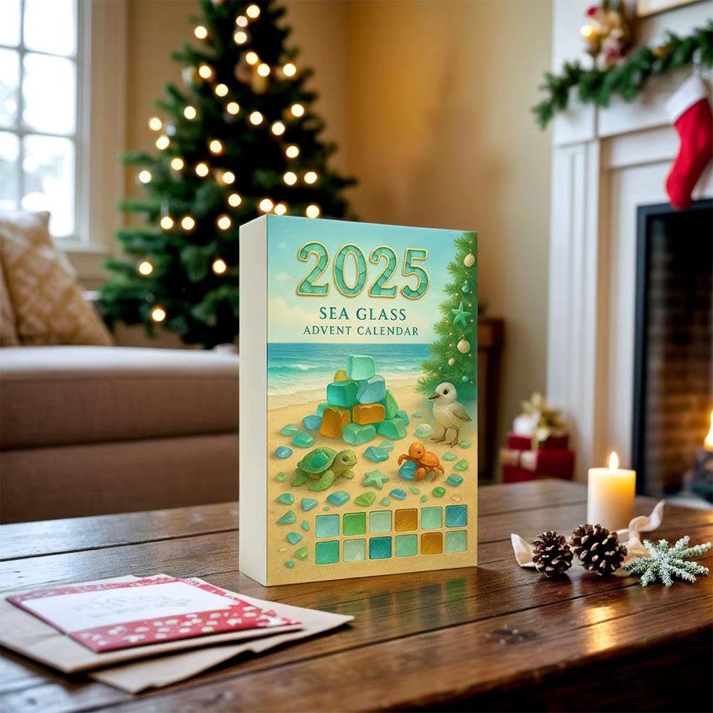 Sea Glass Advent Calendar – 24 Mini Christmas Ornaments.