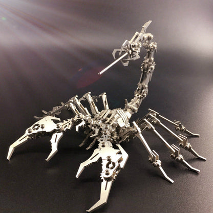 3D stainless steel dragon scorpion king puzzle, DIY assembly with movable joints.