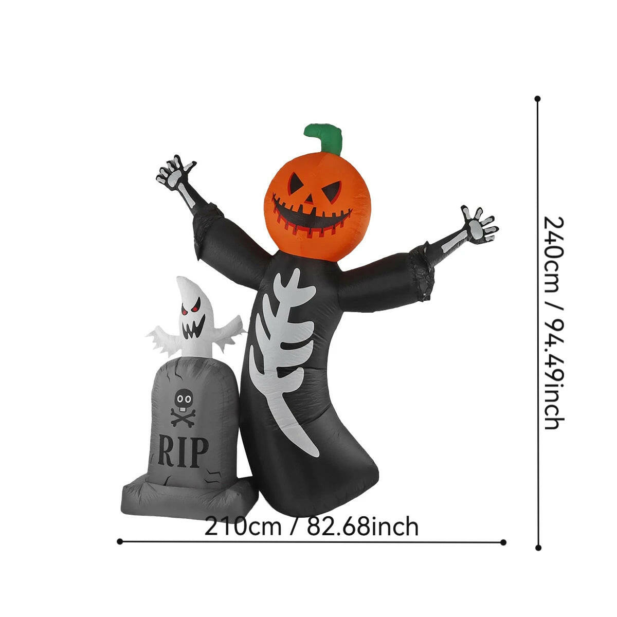 Inflatable Halloween Outdoor Decorations – Alien, Ghost Pumpkin, and Skeleton Dachshund Blow-Up Props for Lawn, Garden, and Party Displays