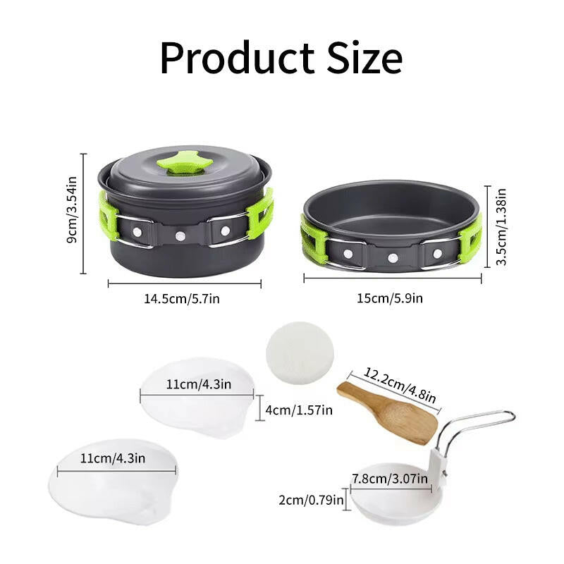 Complete Lightweight Camping Cookware Set.
