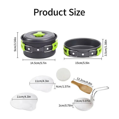 Complete Lightweight Camping Cookware Set.