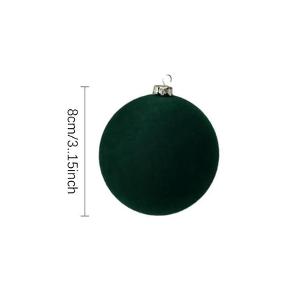 12-Pack Green Flocked Christmas Tree Baubles – Elegant ABS Ornaments for Festive Decor & Holiday Parties.