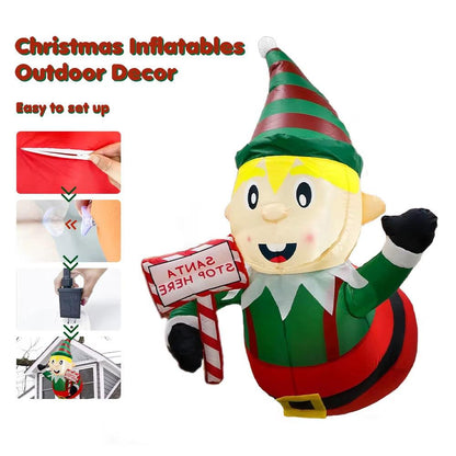 3.5FT Christmas Inflatable Elf – Window-Mount Decoration with LED Lights | Indoor & Outdoor Display.