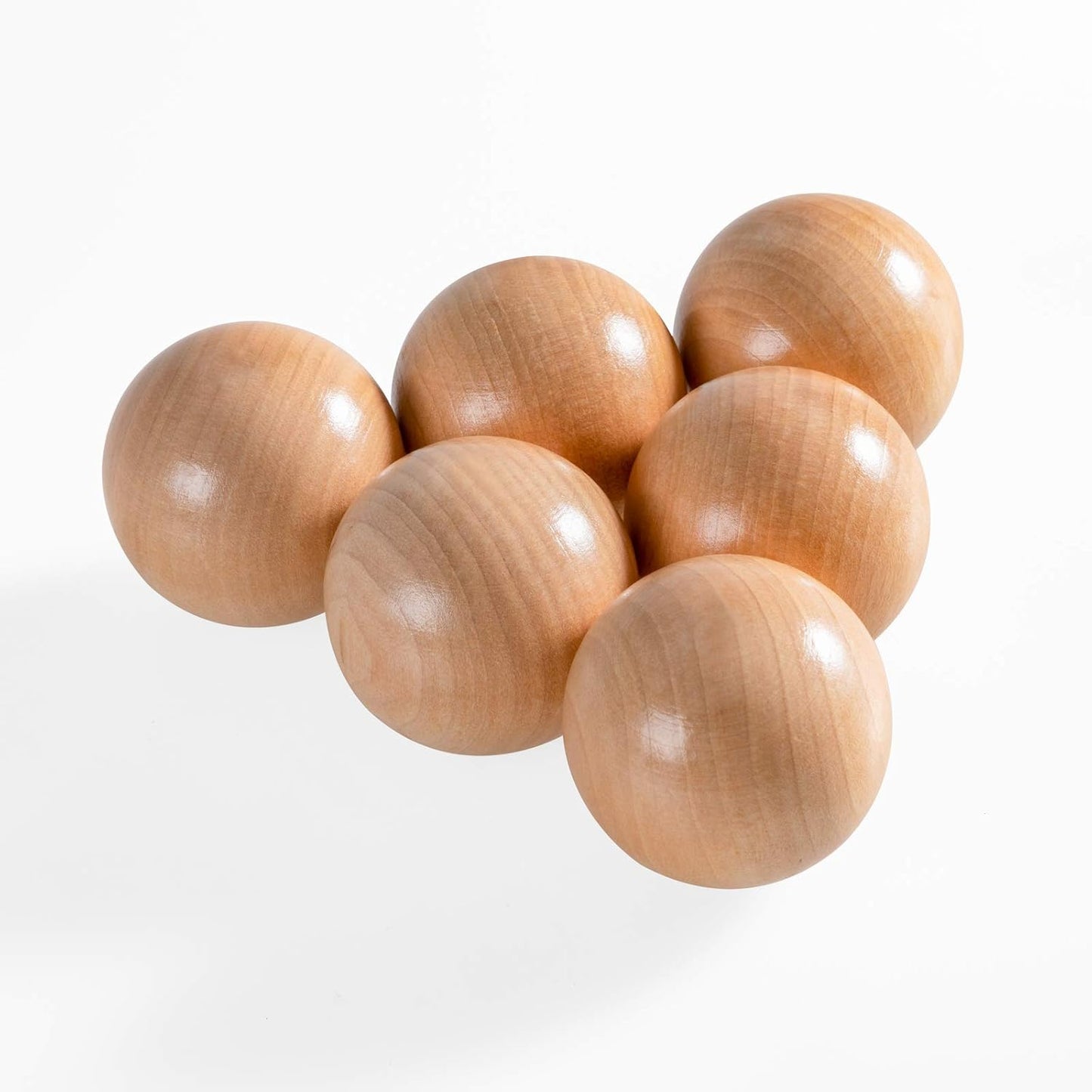 Montessori Wooden Rainbow Balls | 6-Piece Toddler Toy.