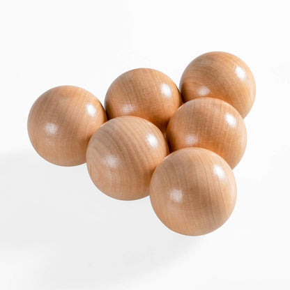 Montessori Wooden Rainbow Balls | 6-Piece Toddler Toy.