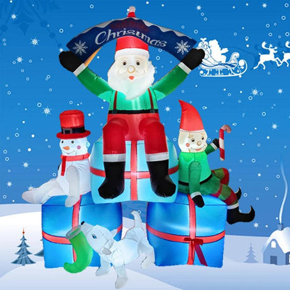 2.1M Christmas Santa and Friends -  LED Outdoor Inflatable.