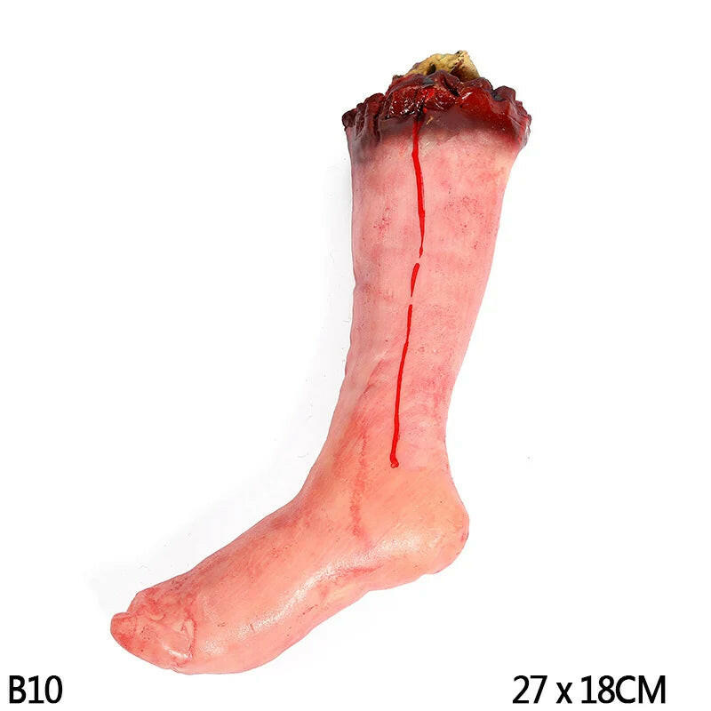 Horror Halloween Rubber Body Part Props – Fake Hands, Legs, Hearts & Brains for Haunted House & Party Decor