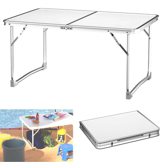 Compact Aluminium Folding Picnic Table for Outdoor Use, 60x40x26 cm.