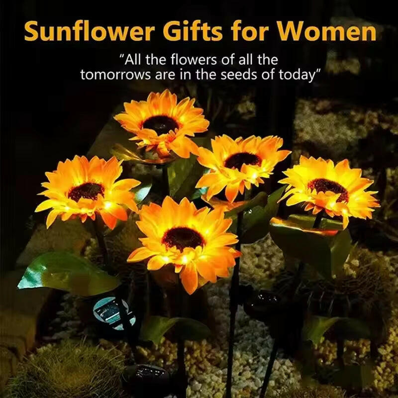 Brighten Your Outdoors with Eco-Friendly LED Solar Sunflower Lights - Waterproof & Easy to Install for Garden and Patio Décor!.