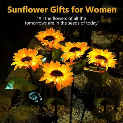 Brighten Your Outdoors with Eco-Friendly LED Solar Sunflower Lights - Waterproof & Easy to Install for Garden and Patio Décor!.