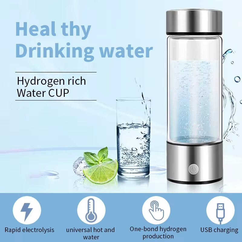 Portable Hydrogen-Rich Water Generator Bottle - Premium Titanium Filter & USB Rechargeable Health Cup