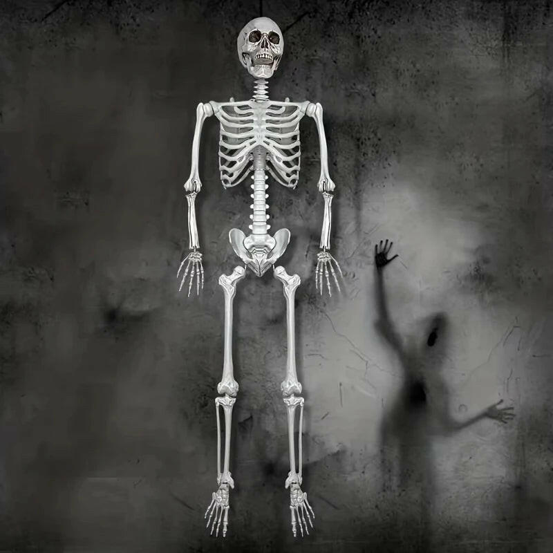 90CM Poseable Human Skeleton – Hanging Halloween Prop for Haunted House & Garden Décor