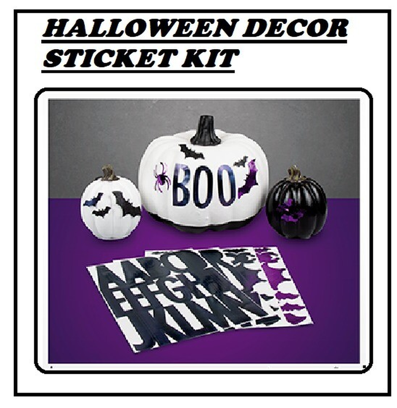 2025 Halloween Pumpkin Decorating Mega Kit – Carving Tools, Stencils, Balloon Garland, Stickers & Teeth Props