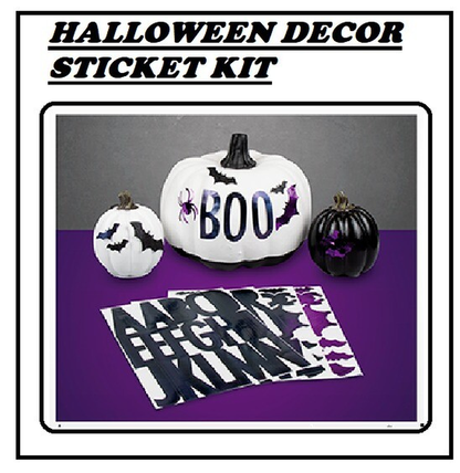 2025 Halloween Pumpkin Decorating Mega Kit – Carving Tools, Stencils, Balloon Garland, Stickers & Teeth Props