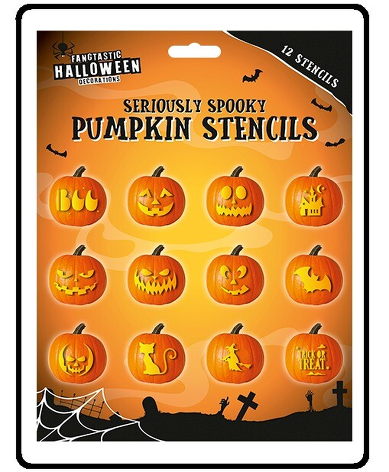 2025 Halloween Pumpkin Decorating Mega Kit – Carving Tools, Stencils, Balloon Garland, Stickers & Teeth Props