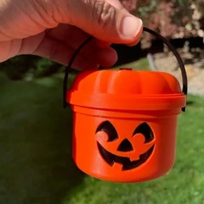 2025 Mini Halloween Nostalgia Buckets – 3D Printed Candy Jars & Decor in Pumpkin, Ghost & Party Colors (1pc)