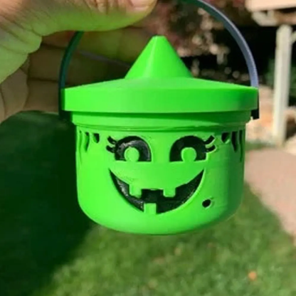 2025 Mini Halloween Nostalgia Buckets – 3D Printed Candy Jars & Decor in Pumpkin, Ghost & Party Colors (1pc)