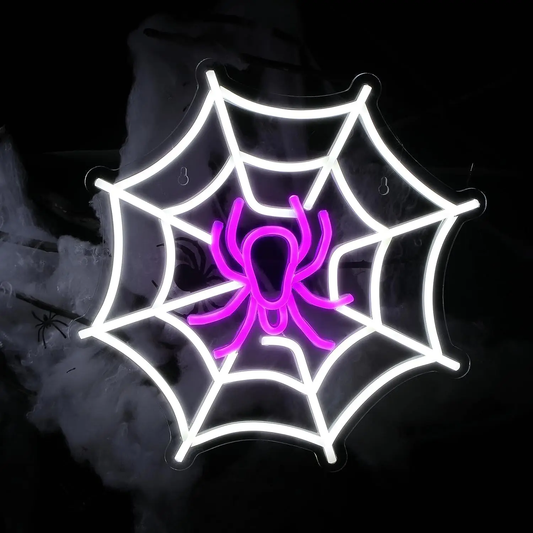 2025 Spider Web Neon Sign – USB-Powered LED Wall Light for Halloween Parties, Weddings & Haunted Decor