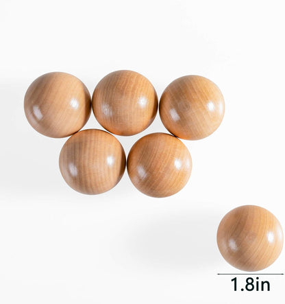 Montessori Wooden Rainbow Balls | 6-Piece Toddler Toy.