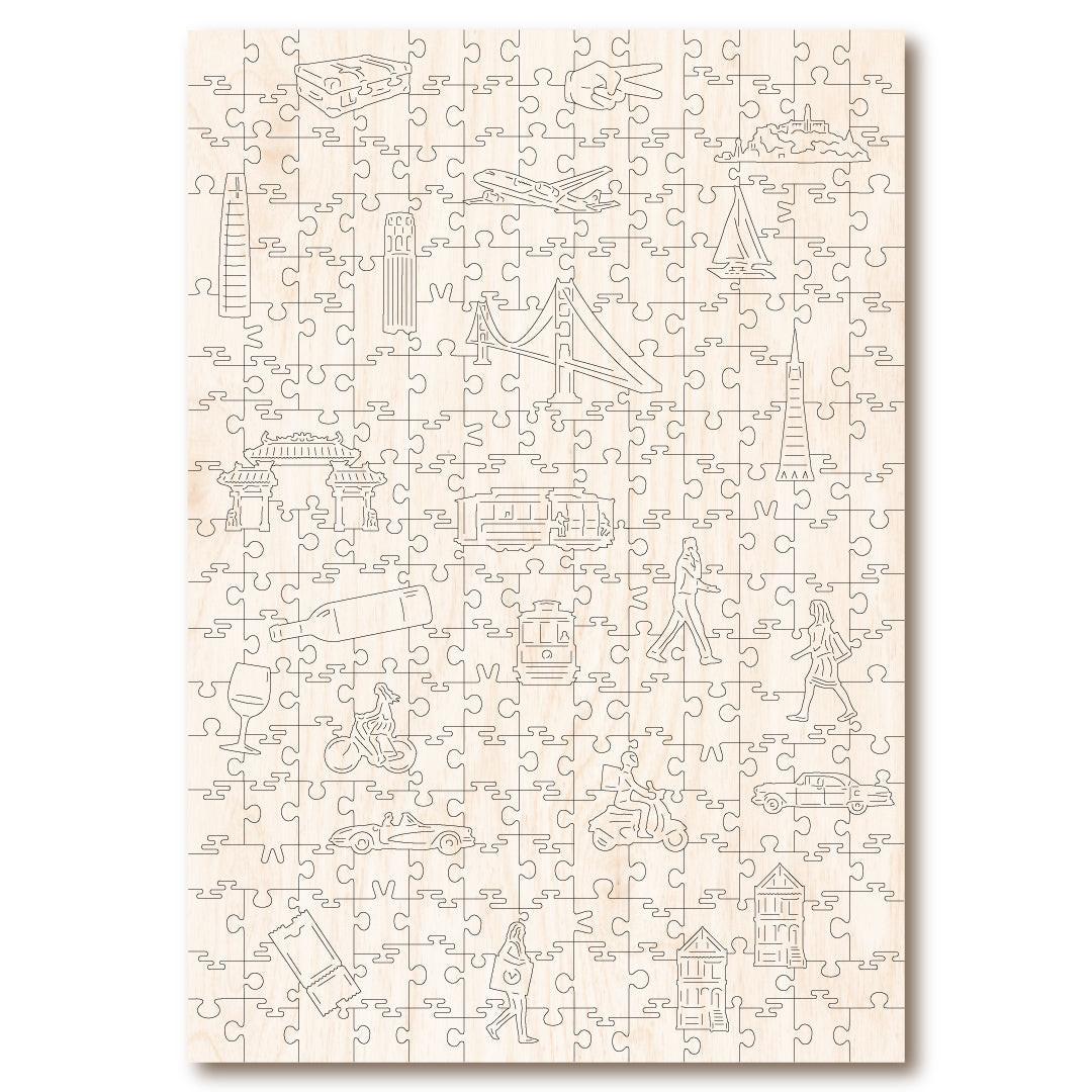 Vintage Poster – San Francisco Wooden Jigsaw Puzzle.