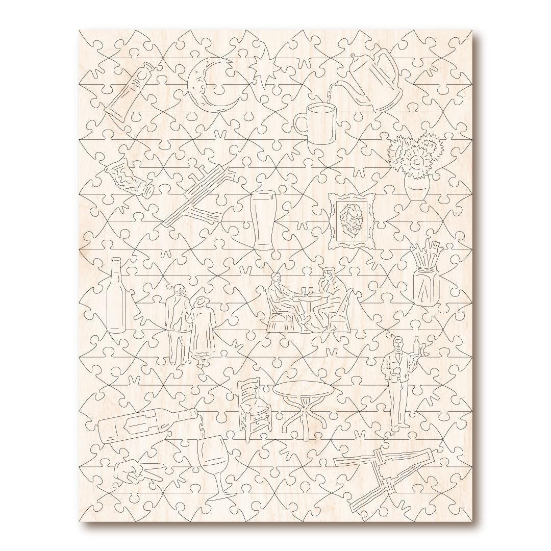 Café Terrace at Night, Premium Wooden Puzzle, 250 Pieces.