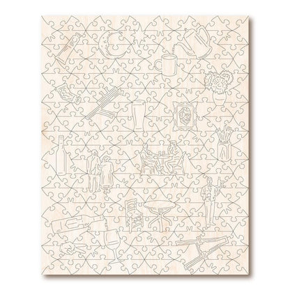 Café Terrace at Night, Premium Wooden Puzzle, 250 Pieces.