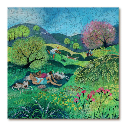 Sunny Suburban Sunday – Premium Wooden Jigsaw Puzzle, 254 Pieces.