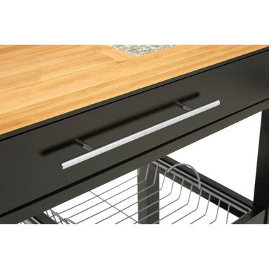Harlow Glenn Wide Kitchen Trolley with Granite Top