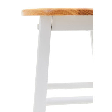 Chester White and Natural Wooden Kitchen or Bar Stool