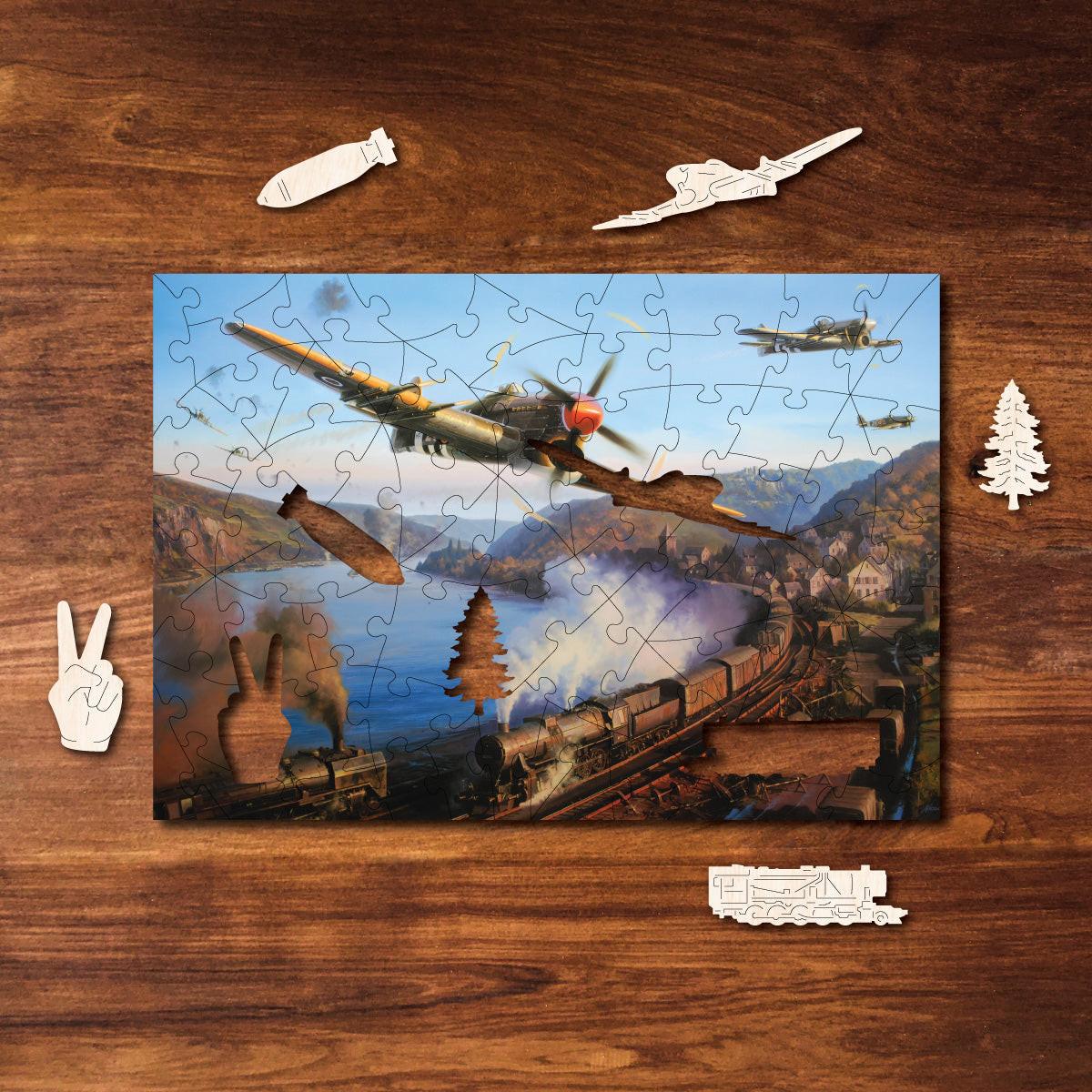 Typhoons Over The Rhine – Travel Mini Wooden Jigsaw Puzzle, 76 Pieces.