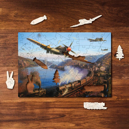 Typhoons Over The Rhine – Travel Mini Wooden Jigsaw Puzzle, 76 Pieces.