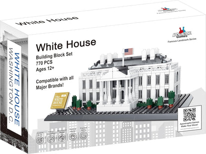 White House Building Block Set (770 Pieces) Washington D.C. White House Famous Landmark Series - Architecture Model for Kids and Adults