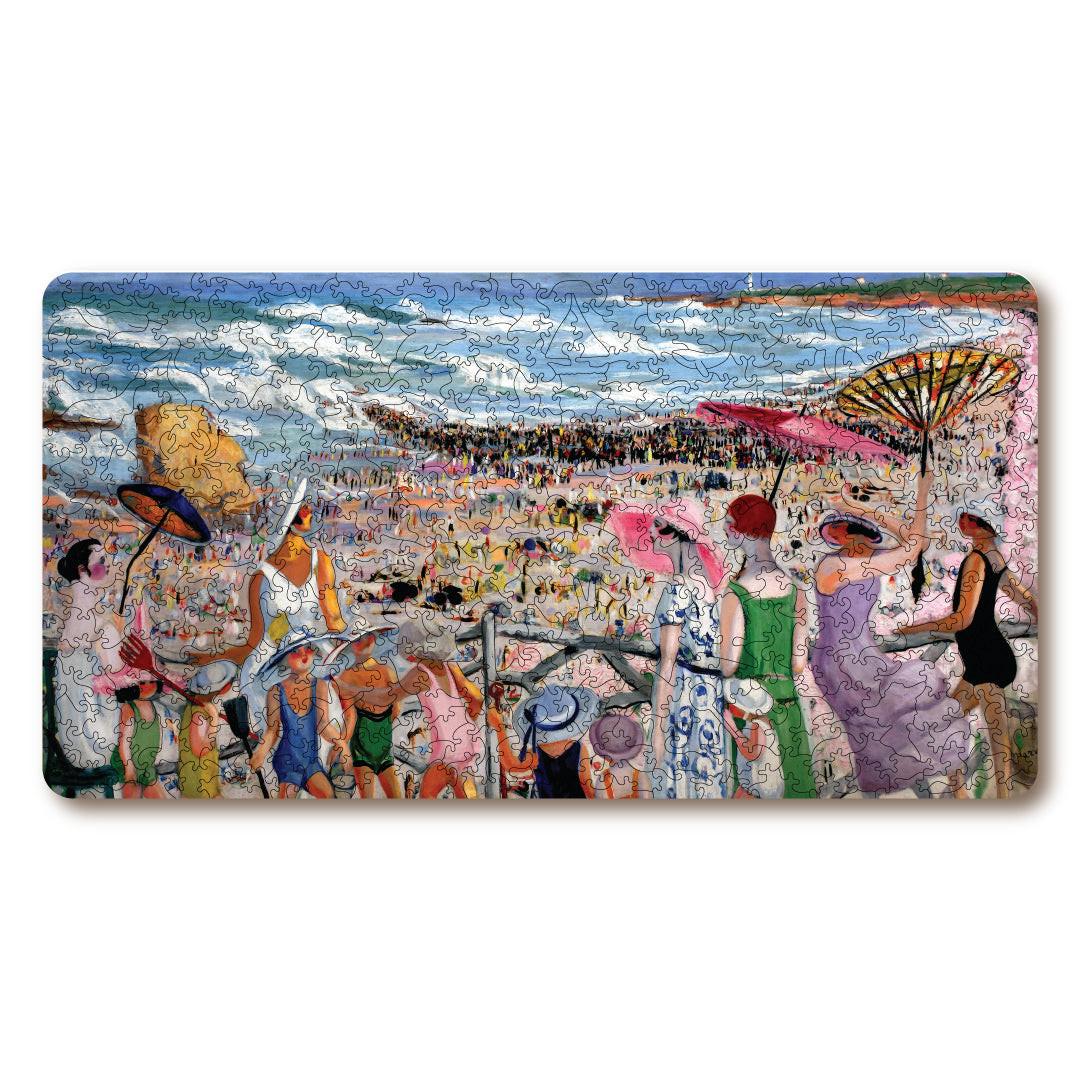 La Grande Plage à Biarritz – Artisan™ Wooden Jigsaw Puzzle, 511 Pieces (7mm Edition).
