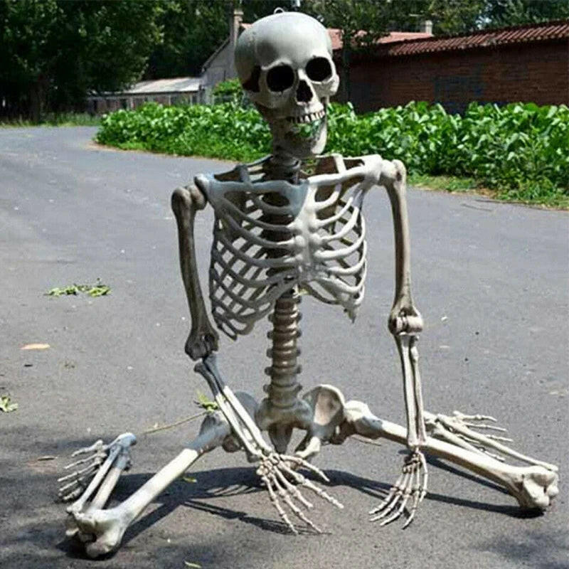 90CM Poseable Human Skeleton – Hanging Halloween Prop for Haunted House & Garden Décor