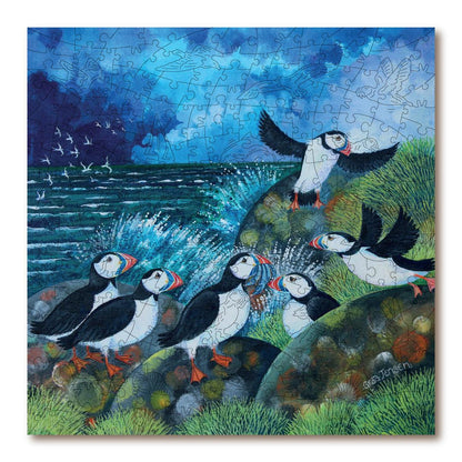 Puffins – Premium Wooden Jigsaw Puzzle, 266 Pieces.