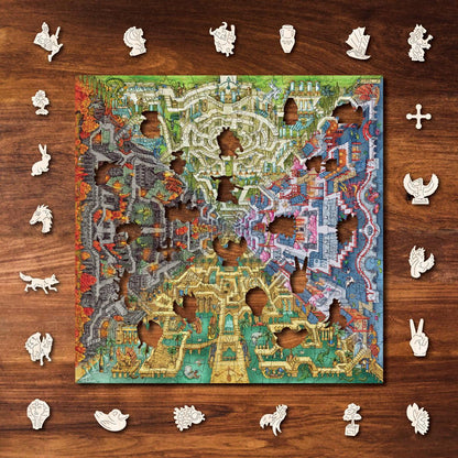Mythical Maze – Premium Wooden Jigsaw Puzzle, 250 Pieces.