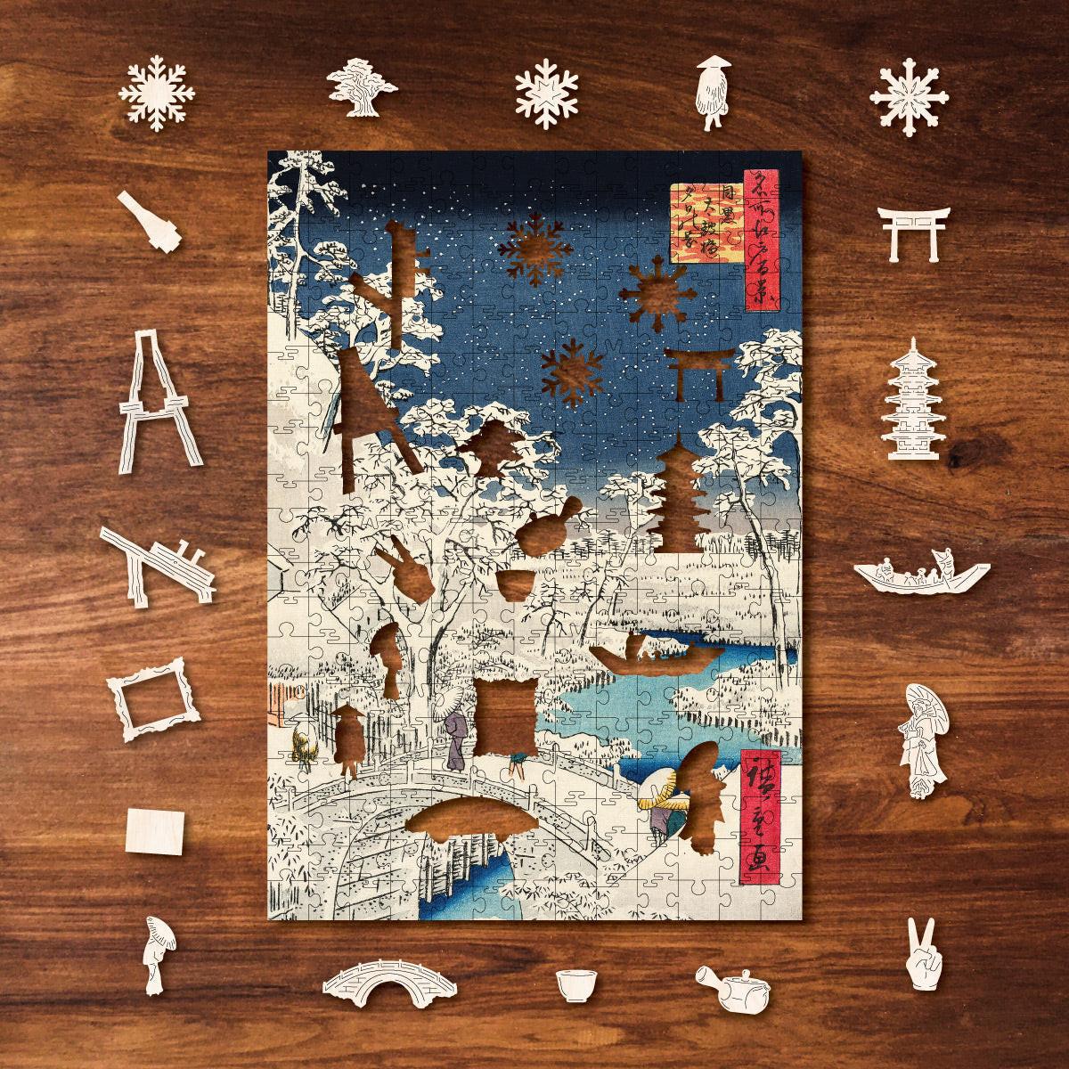 Twilight at Drum Bridge – Wooden Jigsaw Puzzle.