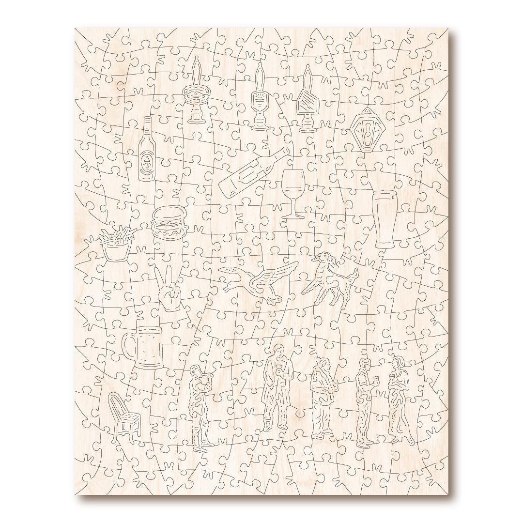 The Dog & Duck – London Wooden Jigsaw Puzzle, 262  Whimsy Pieces.