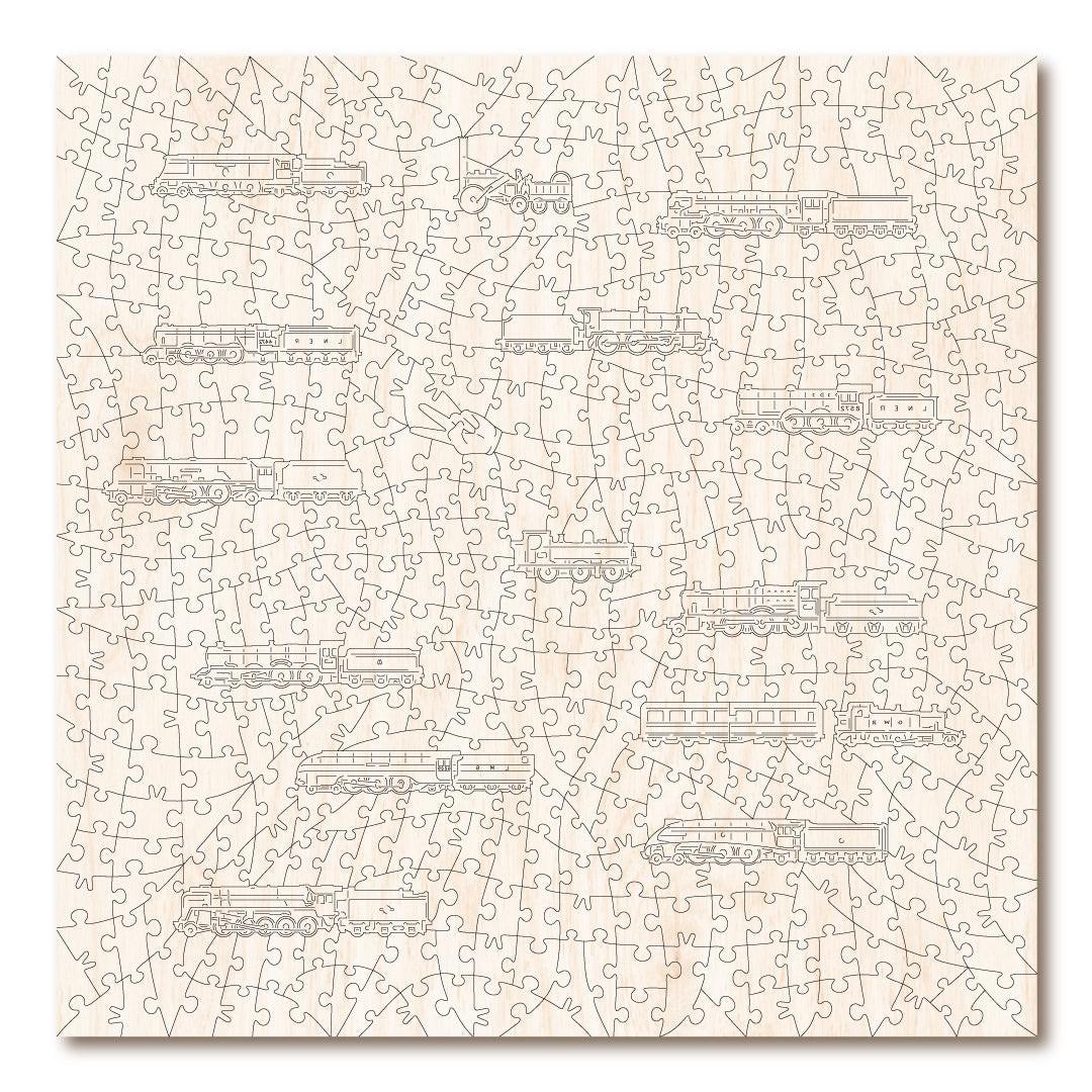 Steam Locomotives of Britain (Large) – Wooden Jigsaw Puzzle.