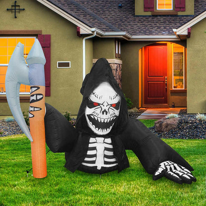 6.8FT Inflatable Halloween Skeleton Ghost – LED Blow-Up Decoration for Garden, Lawn, and Indoor Displays