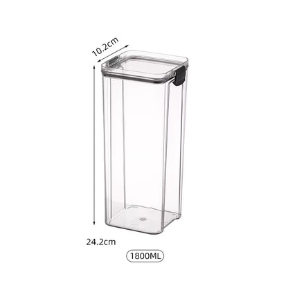  Airtight Transparent Plastic Food Containers with Lid  700ML 1300ML