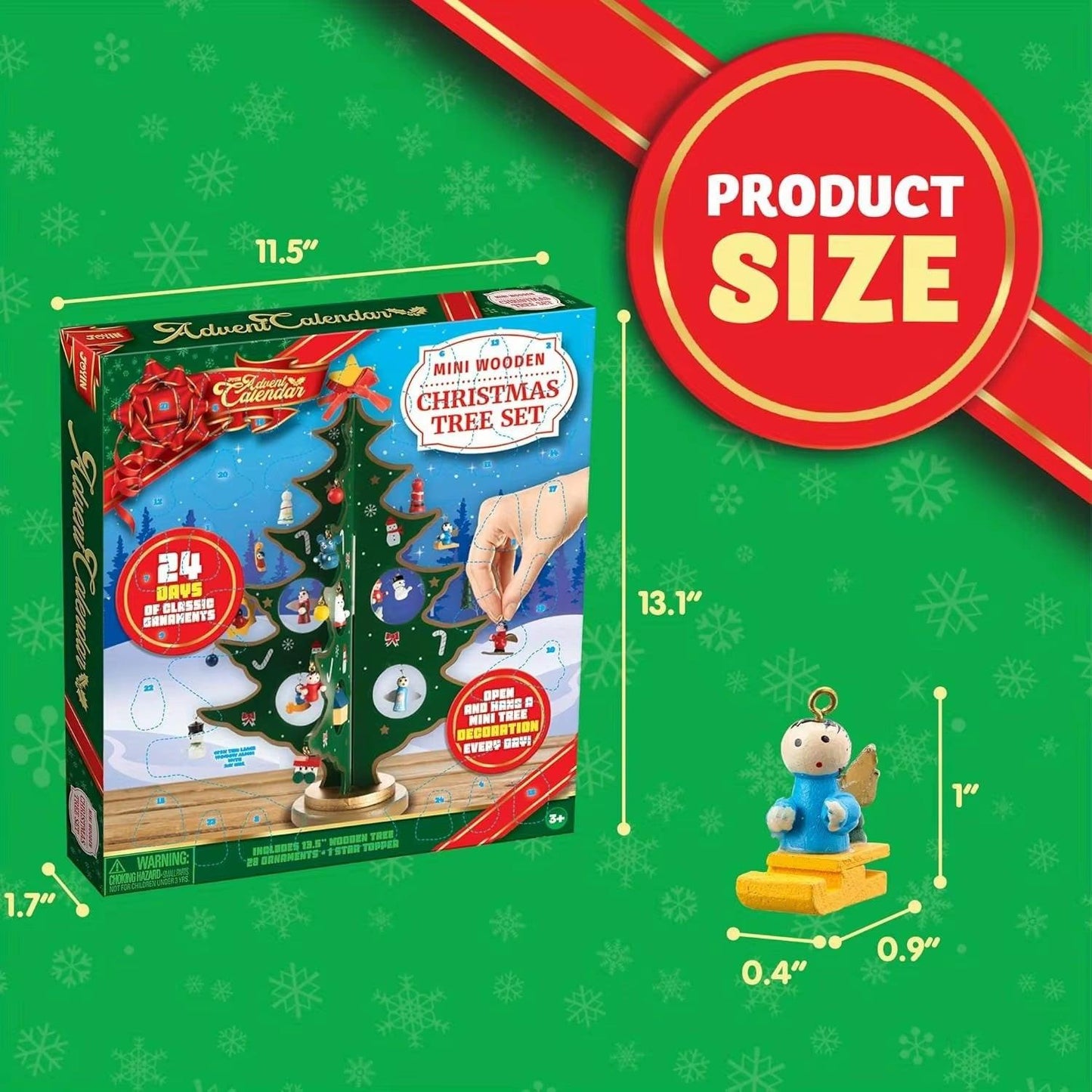 Reusable Wooden Advent Calendar – 24‑Day Christmas Countdown Tree.